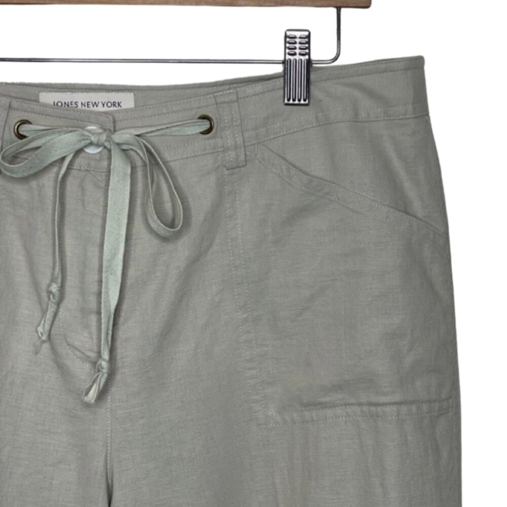 JONES NEW YORK | Linen Blend Lightweight Wide Leg Tan Pants | Size 12 - Picture 3 of 11